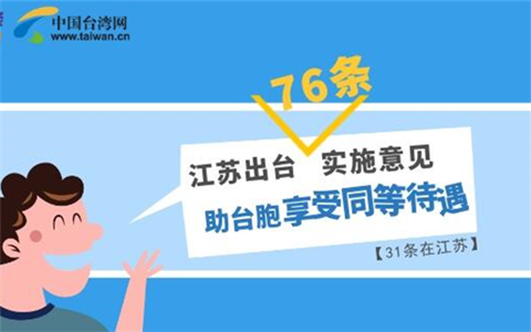 圖解：江蘇出臺76條實施意見 助臺胞享受同等待遇