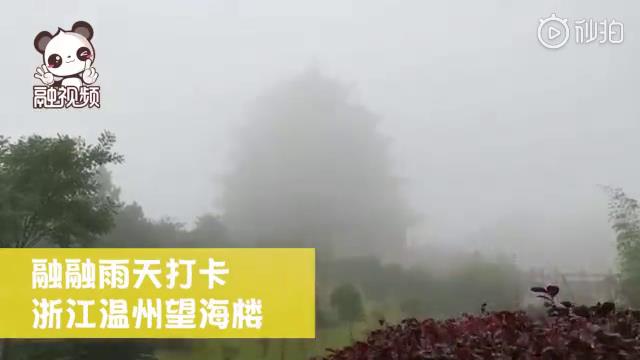 風(fēng)雨雲(yún)霧裏的望海樓圖片