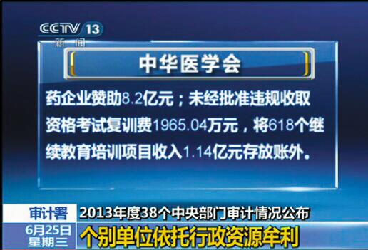 中華醫(yī)學會被曝一年收贊助費8.2億 網(wǎng)友吁去行政化