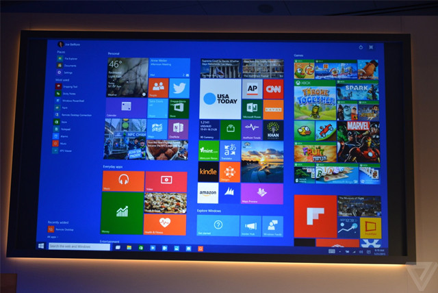 微軟髮布Win10消費者預(yù)覽版 貫穿全平臺