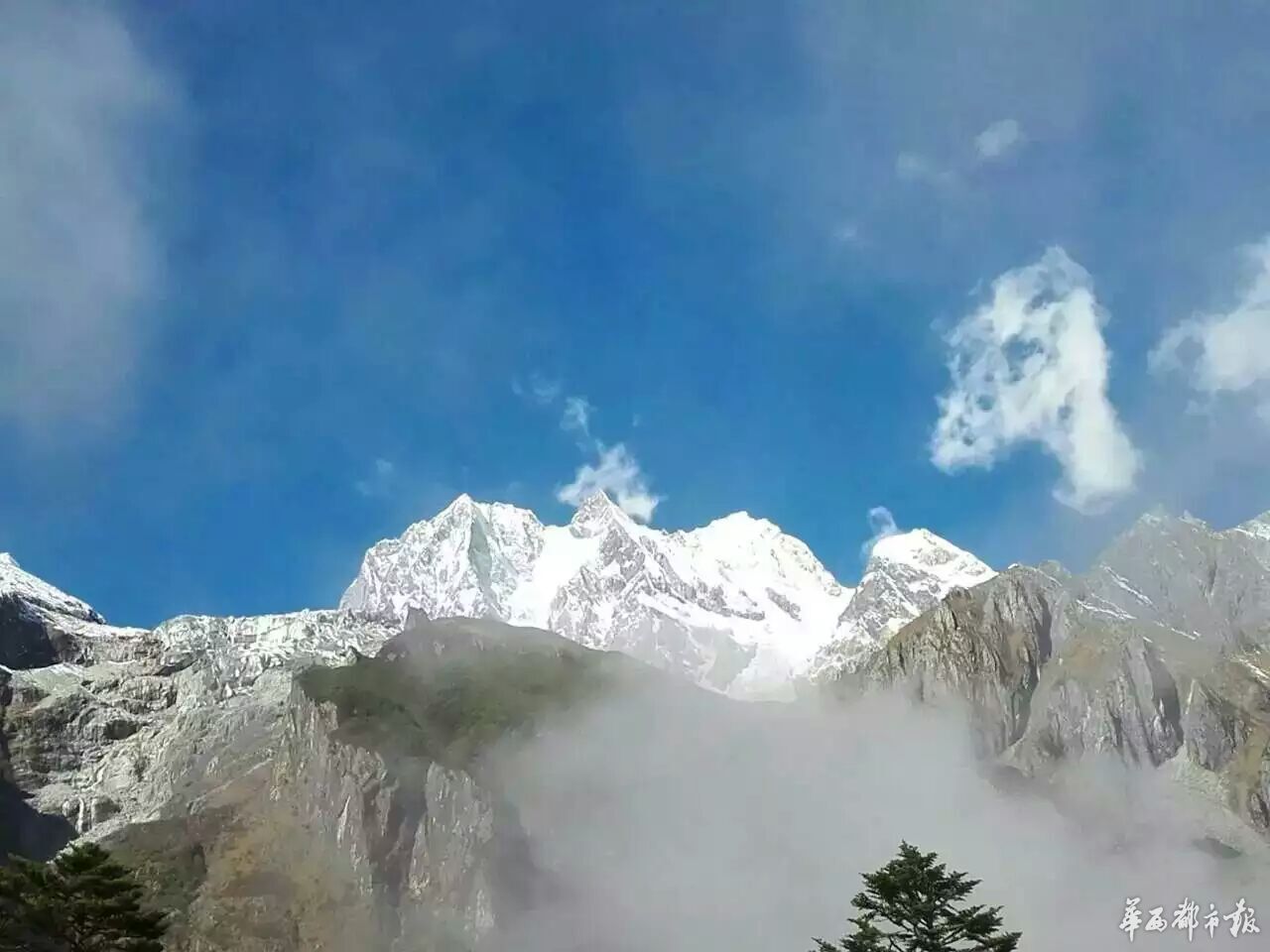 震撼！四川海螺溝現(xiàn)巨型“狼圖騰”景觀