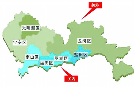 深圳特區(qū)關(guān)內(nèi)和關(guān)外