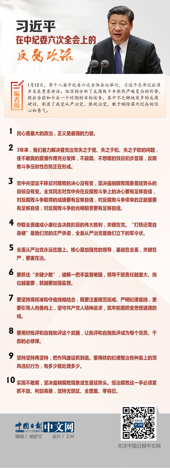 習(xí)近平在中紀委六次全會上的十大反腐硬話