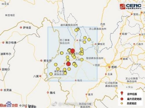 雲(yún)南大理漾濞縣連續(xù)發(fā)生2次4.7級以上地震