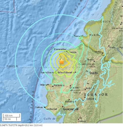 厄瓜多7.8級強(qiáng)震首都樓晃震中300千米範(fàn)圍或有海嘯